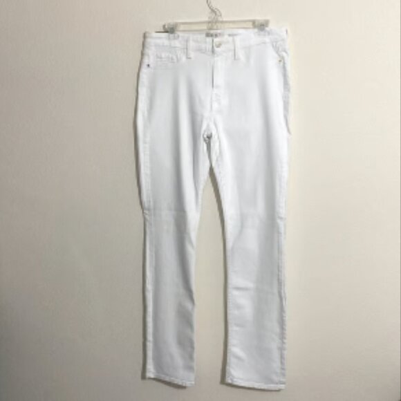 NWOT JEN7 by 7 for All Mankind Women's Slim Straight White Jean Pants Size 10 - Picture 3 of 7